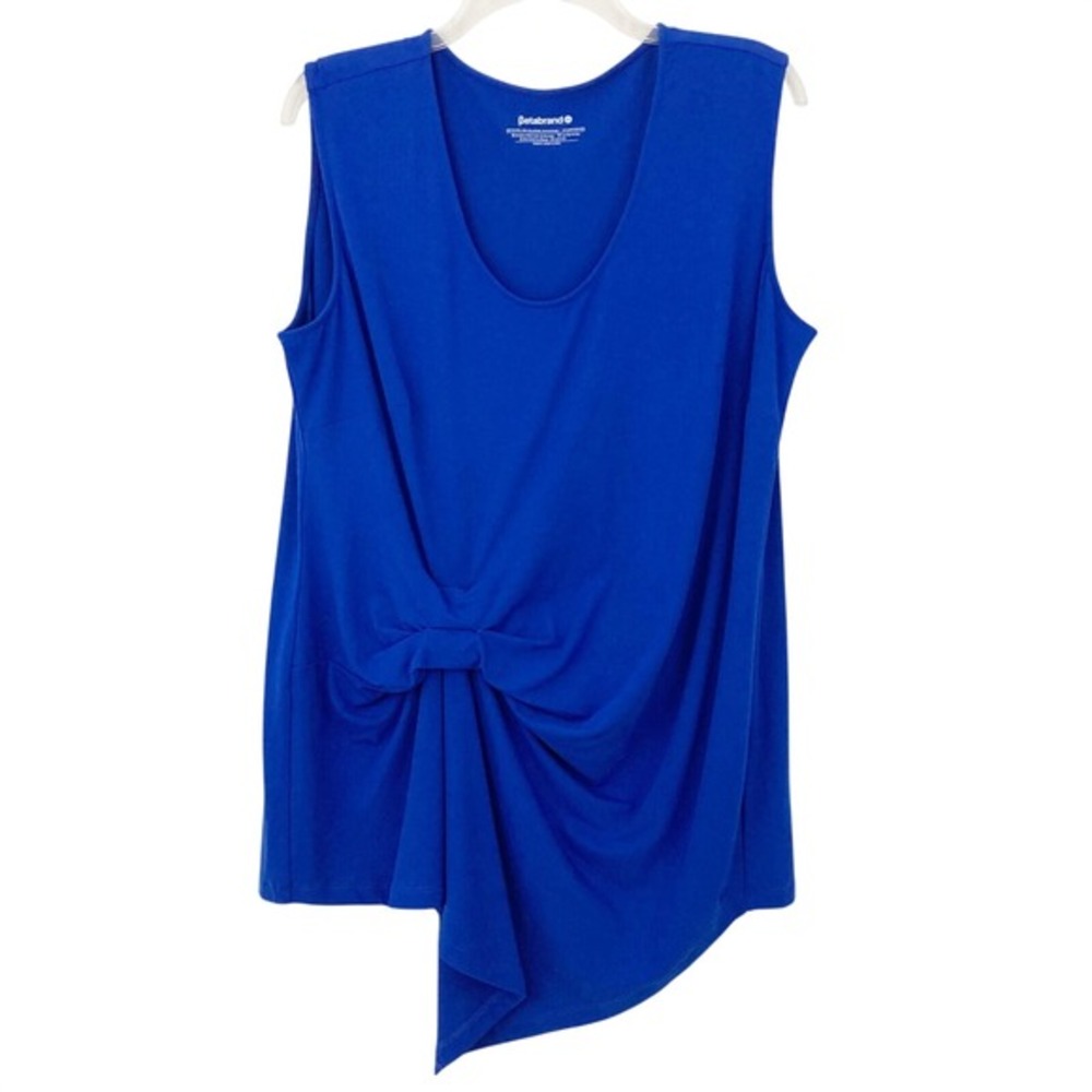 Betabrand Jolie Seaglass Blue‎ Tank Top Size 2XL Asymmetrical Hem Scoop Neck